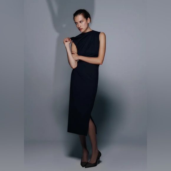 NWT Zara Narciso Rodriguez Gathered Dress Limited Edition - Picture 7 of 7